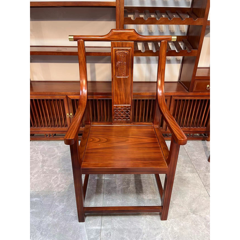 实木主椅新中式家用桌椅茶椅圈椅实木椅客厅简约古典两用茶桌椅