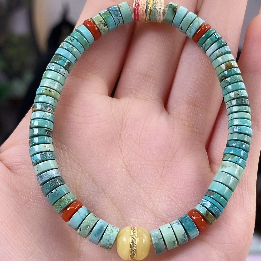 绿松石银S925镀金镶嵌珠宝奇石