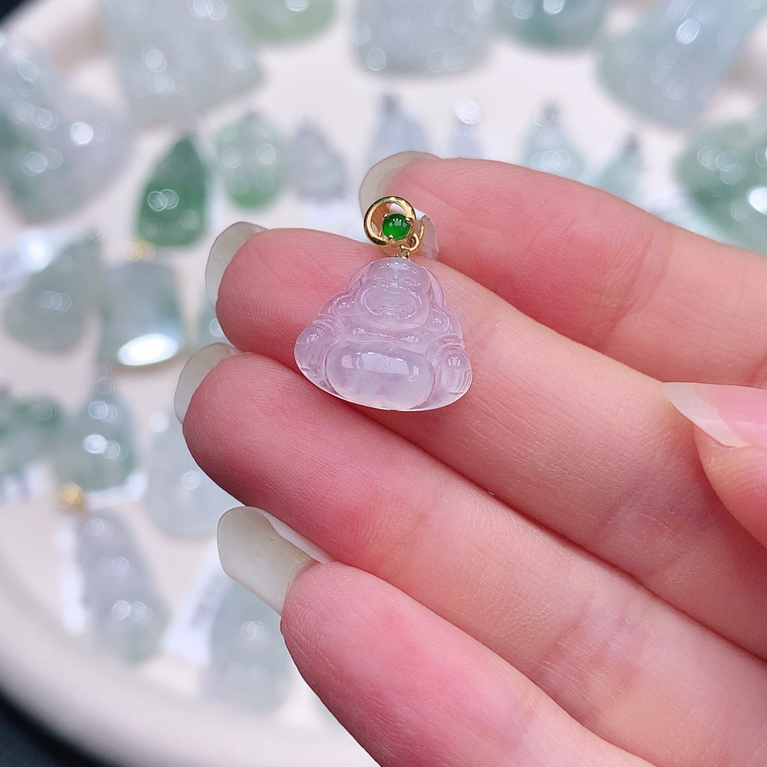 颈饰18K金镶嵌翡翠11.5/14-4