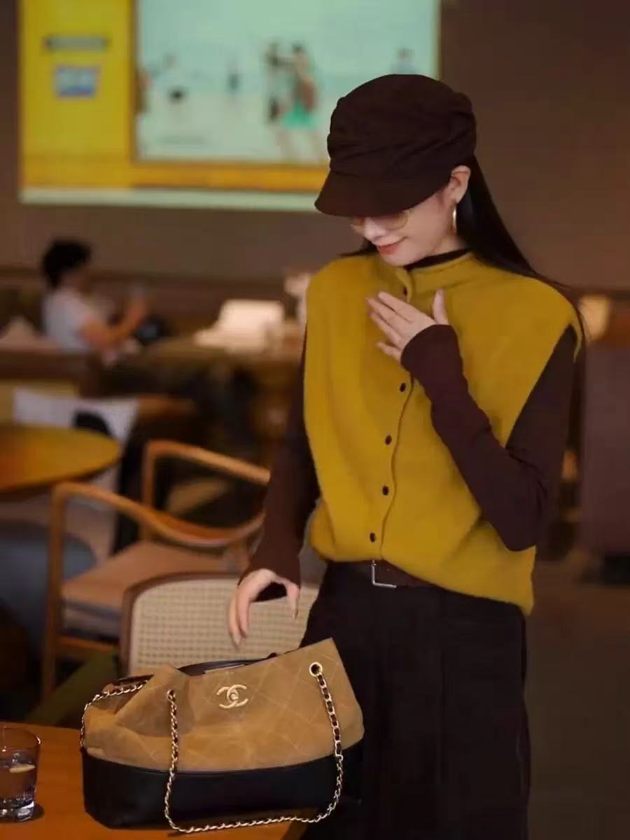 韩系立领无袖马甲针织背心