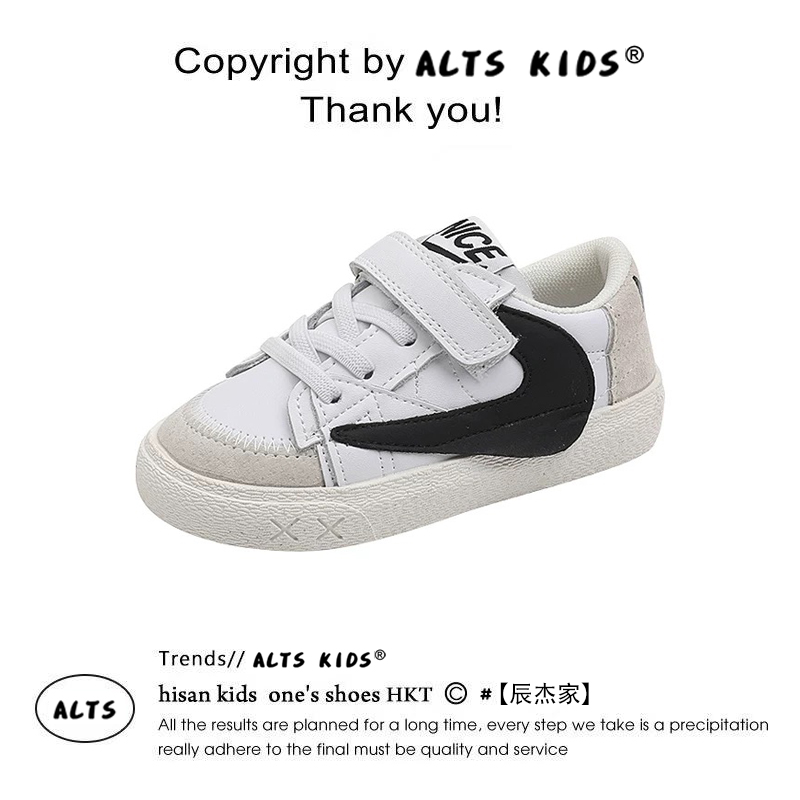 低帮鞋真皮小白鞋倒勾女童儿童美式12岁男童潮款aj潮牌运动鞋板鞋