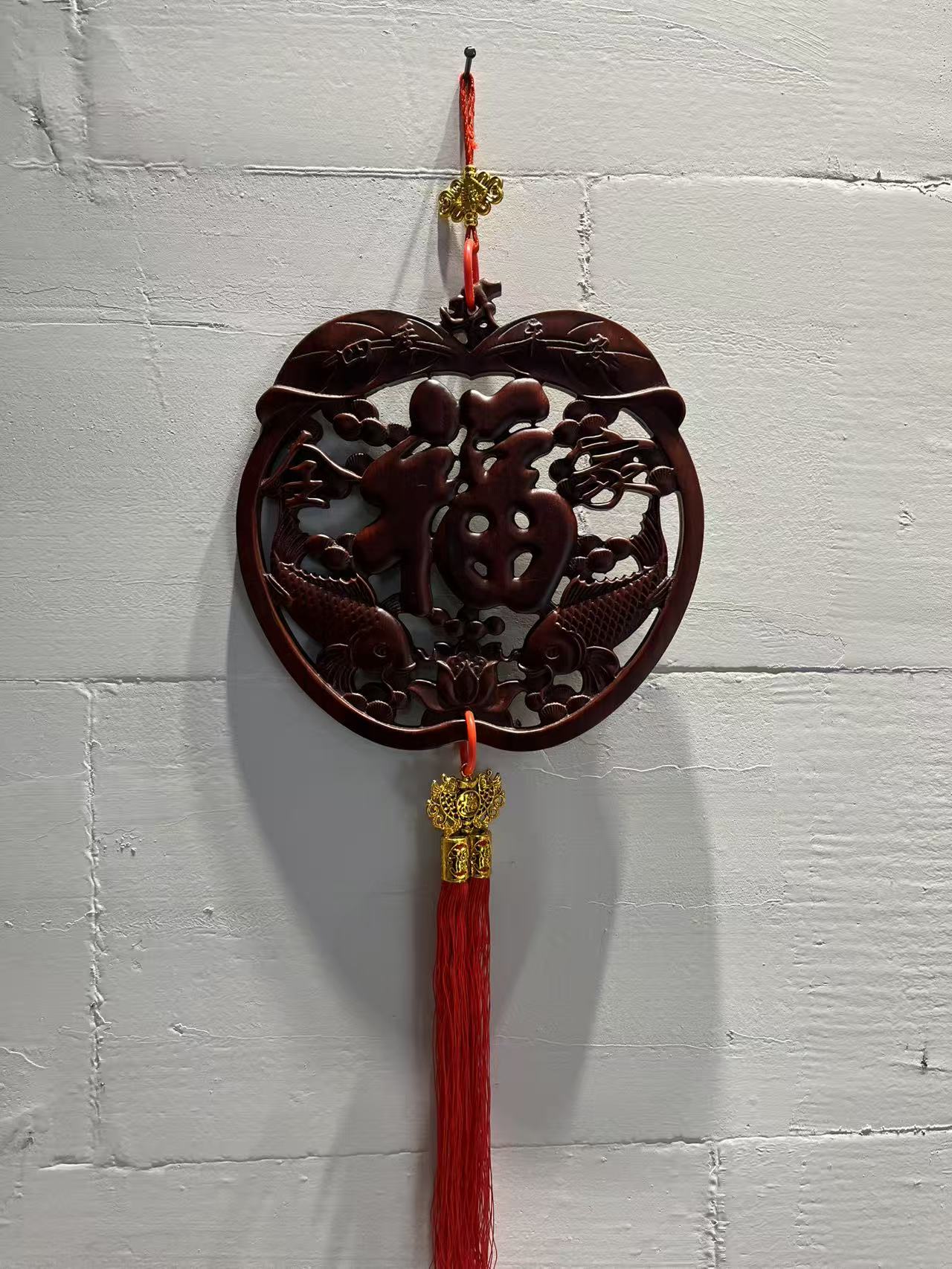 东阳木雕苹果福28*28