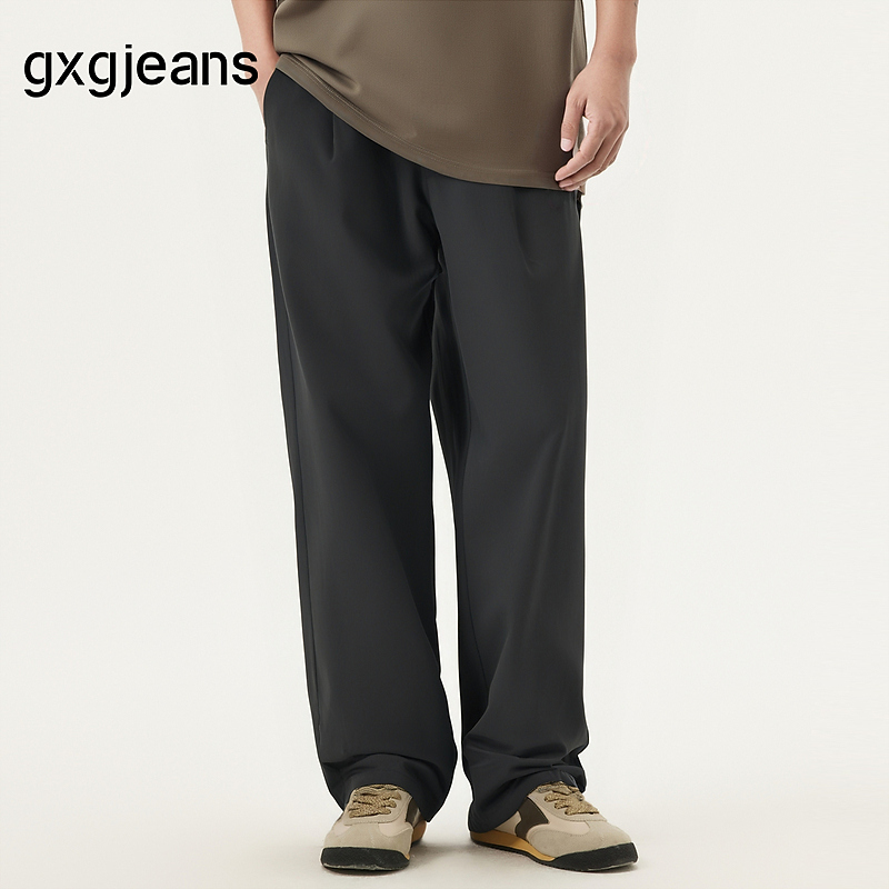 gxg.jeans男装  掐褶时尚休闲裤宽松垂感长裤25夏新品#J25D022102