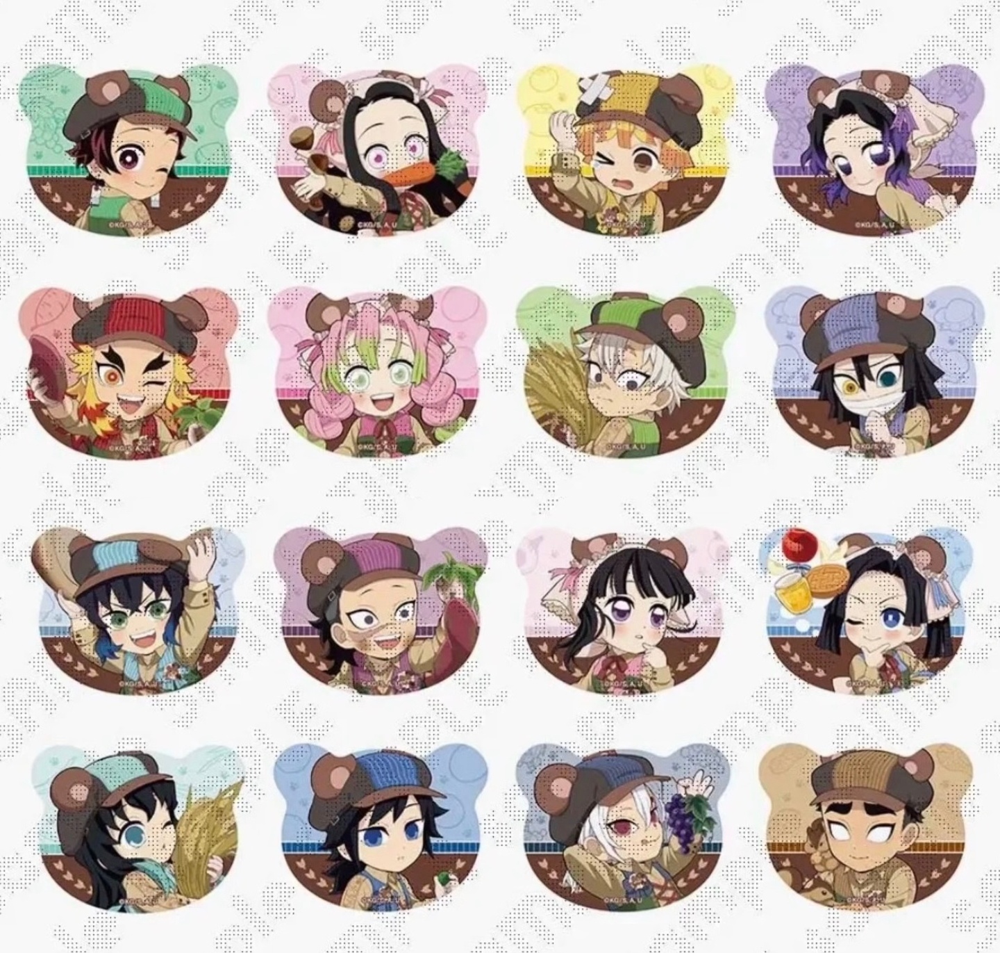 【呆静爱拆卡】鬼灭之刃丰收祭熊耳吧唧 沪版 盲盒（代拆）