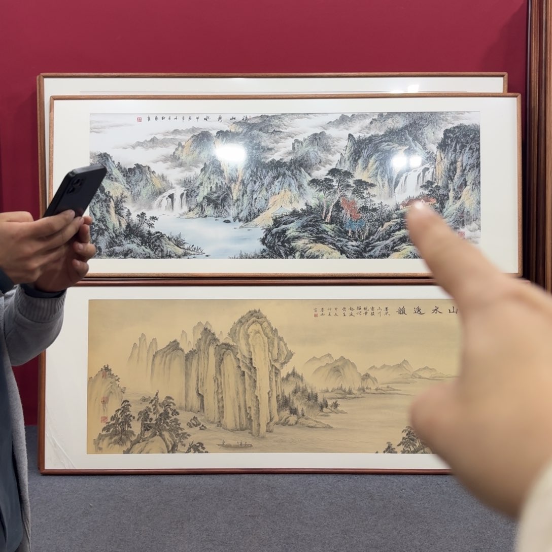 国画手绘作品带框210cheng80