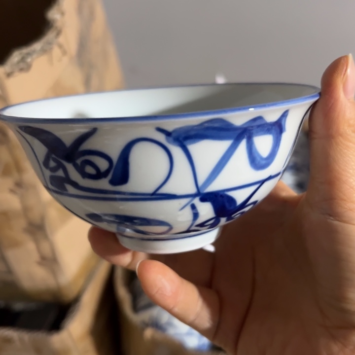 陶瓷手绘5寸刀子饭碗