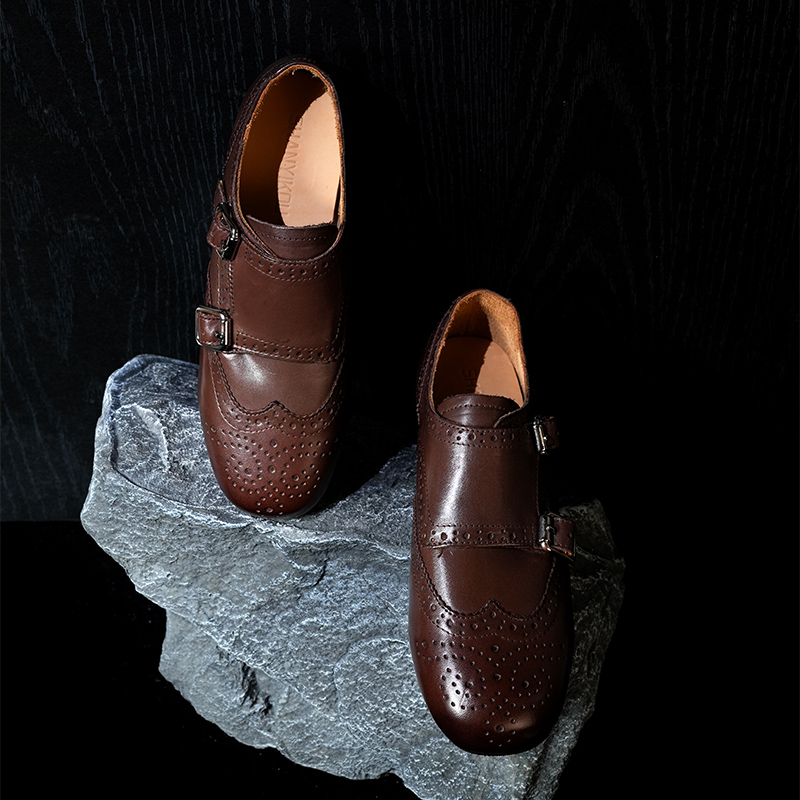 A370复古乐福鞋真皮一脚蹬懒人鞋女工作平底单鞋英伦风小皮鞋