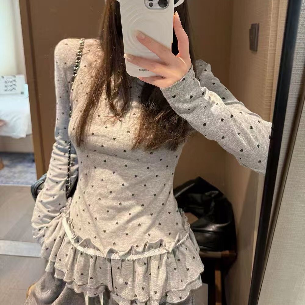 2755抓毛爱心针织小衫