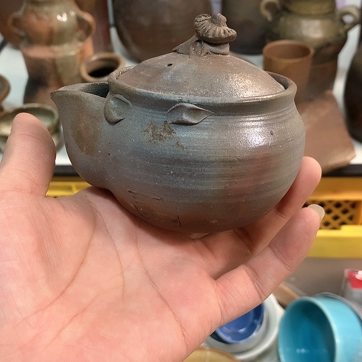 山*备前烧宝瓶一个备前烧