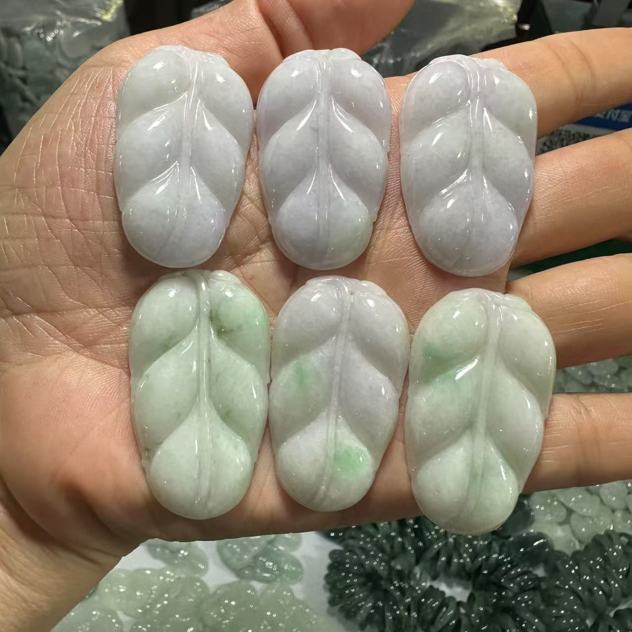 天然A货翡翠树叶吊坠-d412-多样性发一