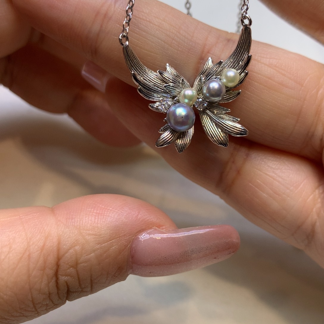 颈饰银S925镶嵌海水珍珠