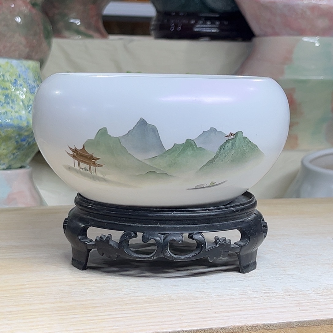 陶瓷绿植多肉微瑕花盆外口径：12*7.5无孔