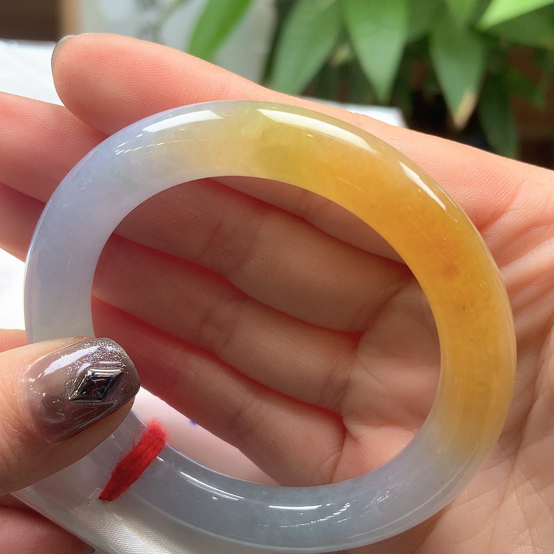 翡翠未镶嵌手镯13冰黄翡