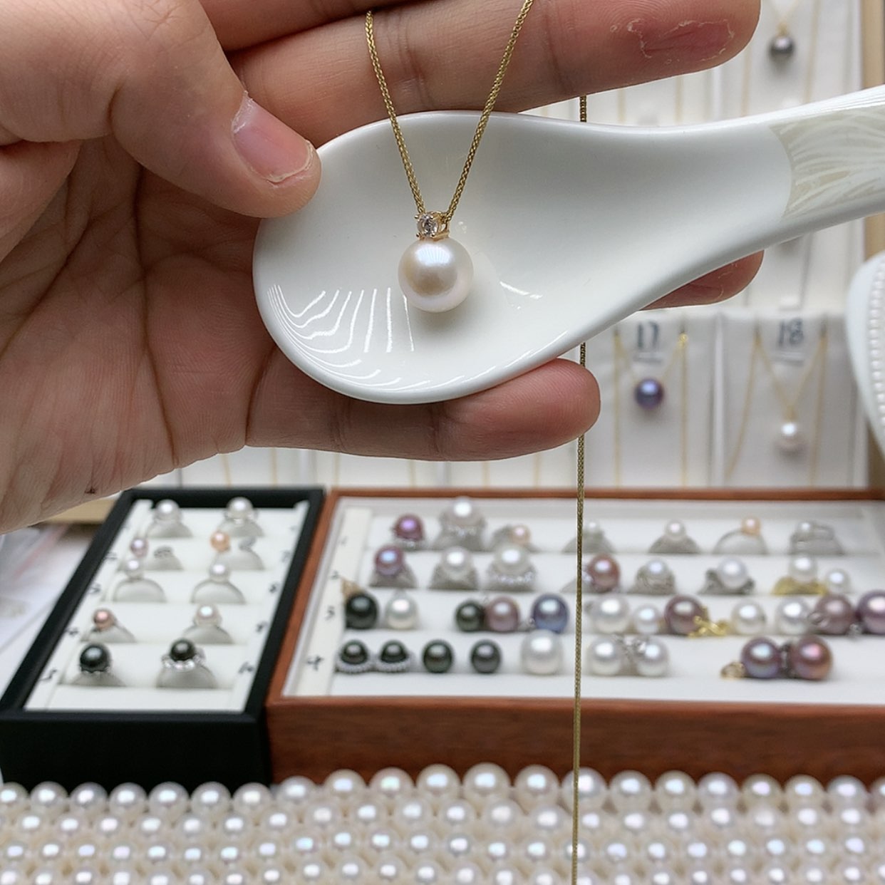 【闪购商品】淡水珍珠吊坠(赠链)银S925镶嵌
