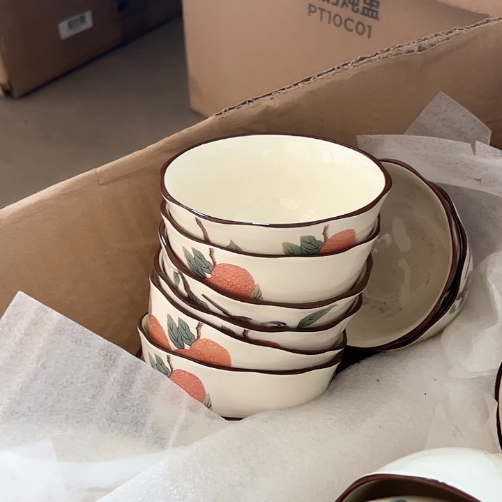 微瑕不退不换不补发 贵妃笑4.5英寸碗10只