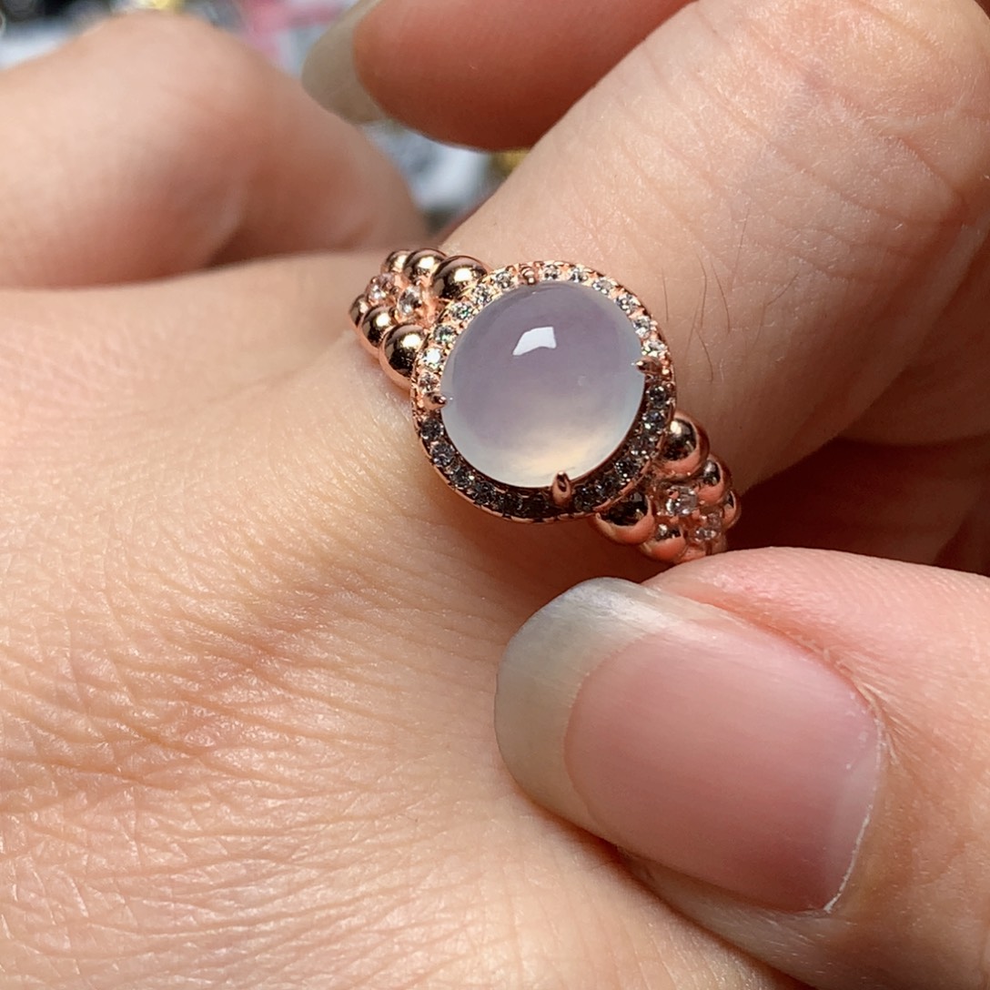 翡翠戒指银S925镶嵌天然翡翠吊坠