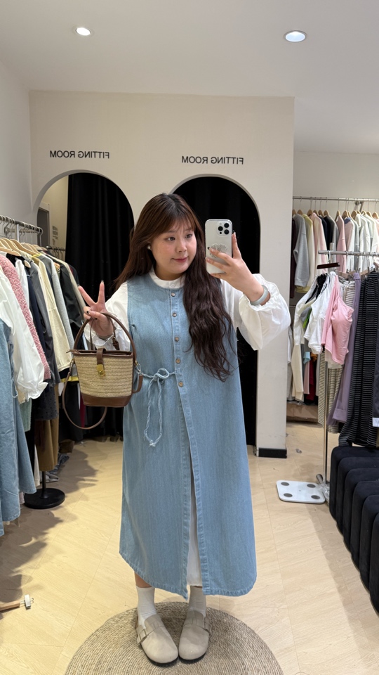 【胖胖卿定制】森系牛仔背带裙+衬衣