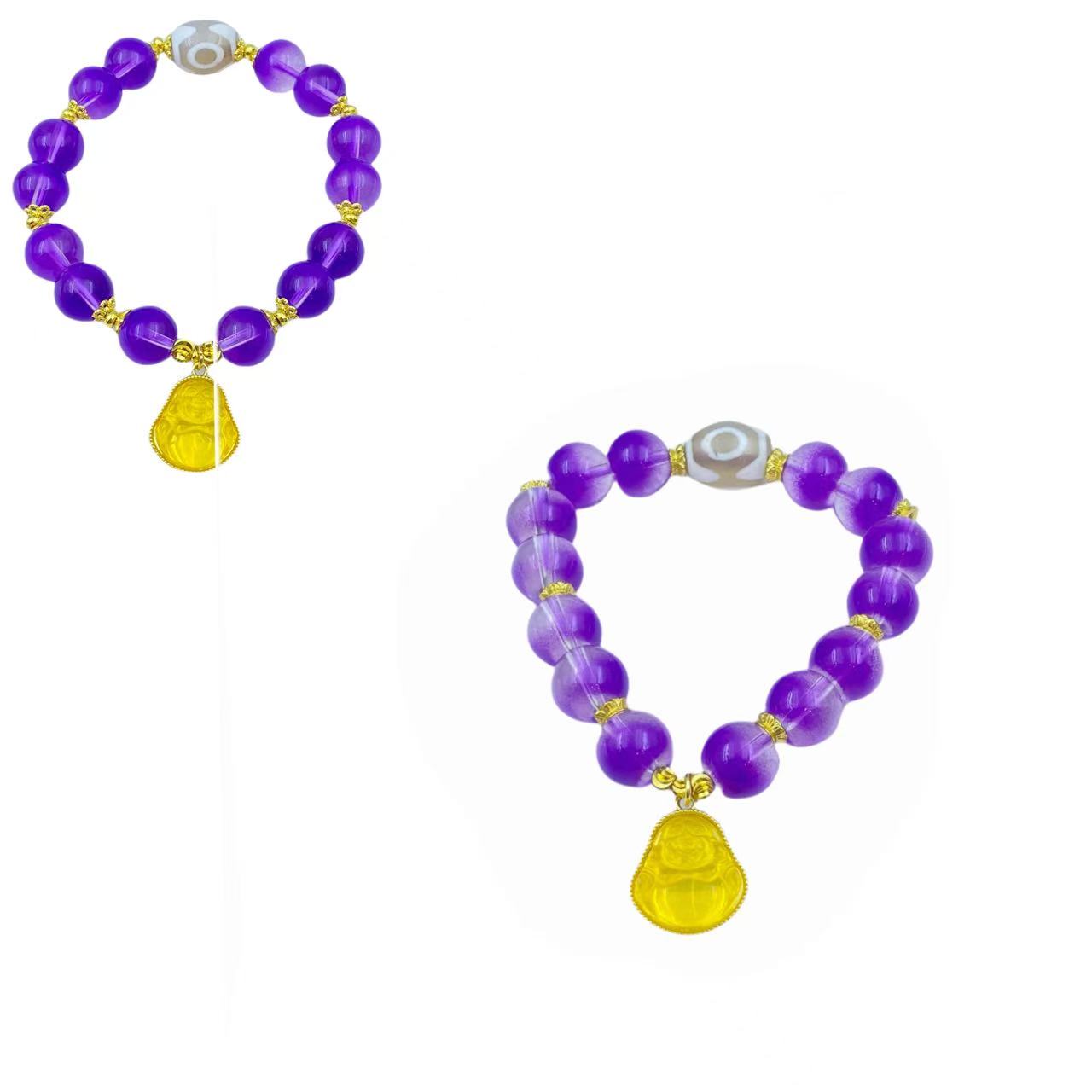 紫水晶落日黄佛公手链S1343X合金多样性只发一件