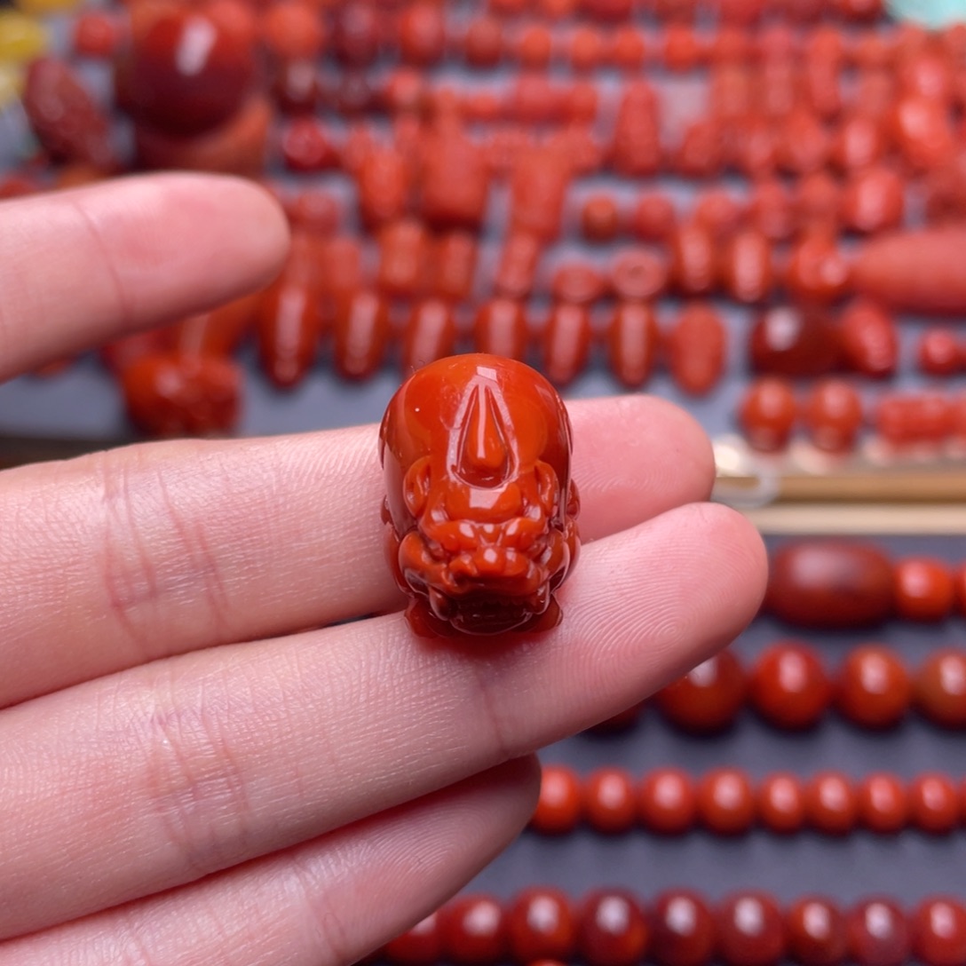 南红玛瑙其他未镶嵌W14➕瓦西柿子红貔貅配饰微瑕