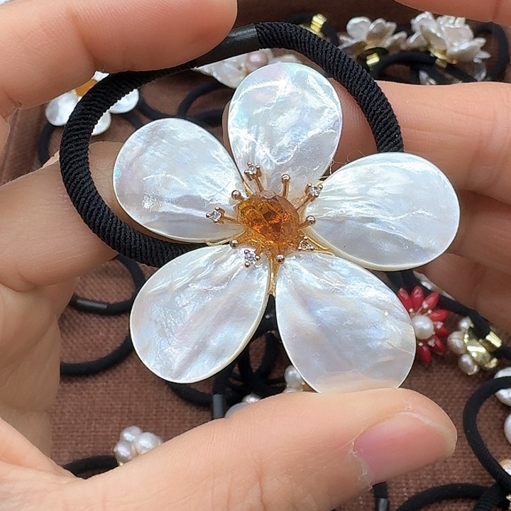 淡水珍珠发饰银S925镶嵌