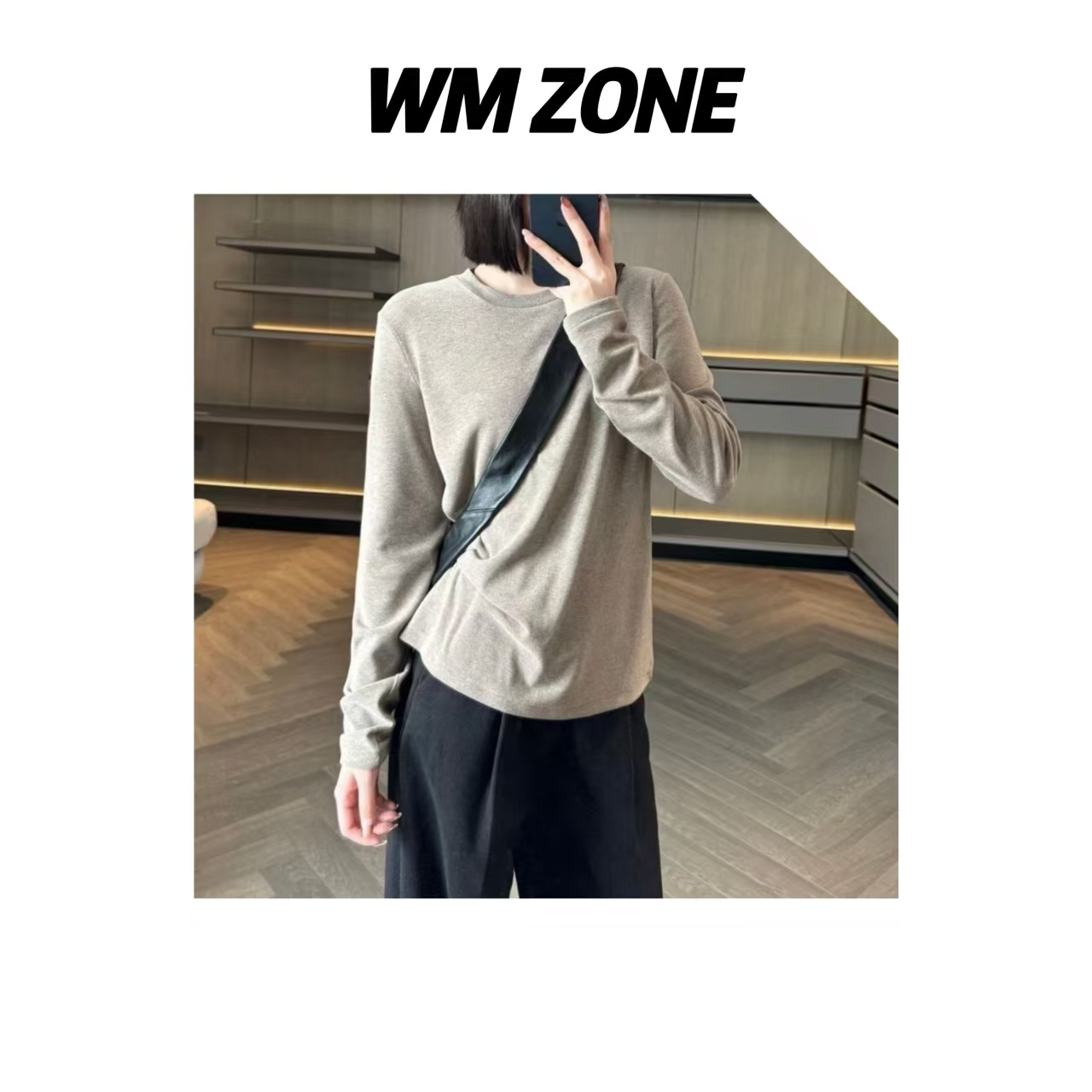 WM  新-3110  肌肤般感刺绣软糯长袖