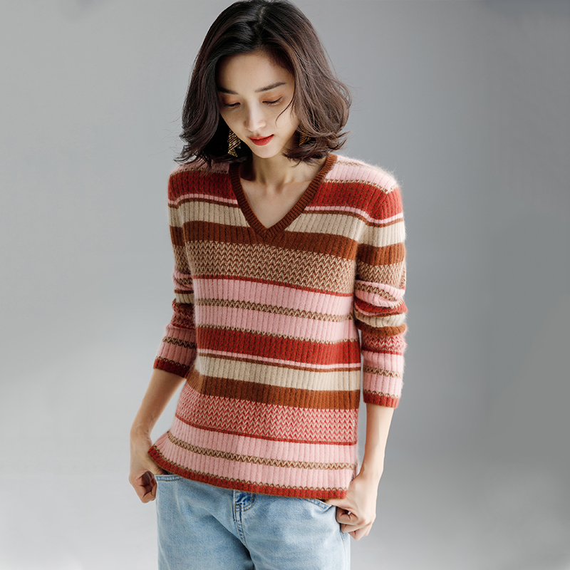 93037 不规则宽松慵懒保暖羊毛衫 打底衫 女装内搭针织上衣长袖