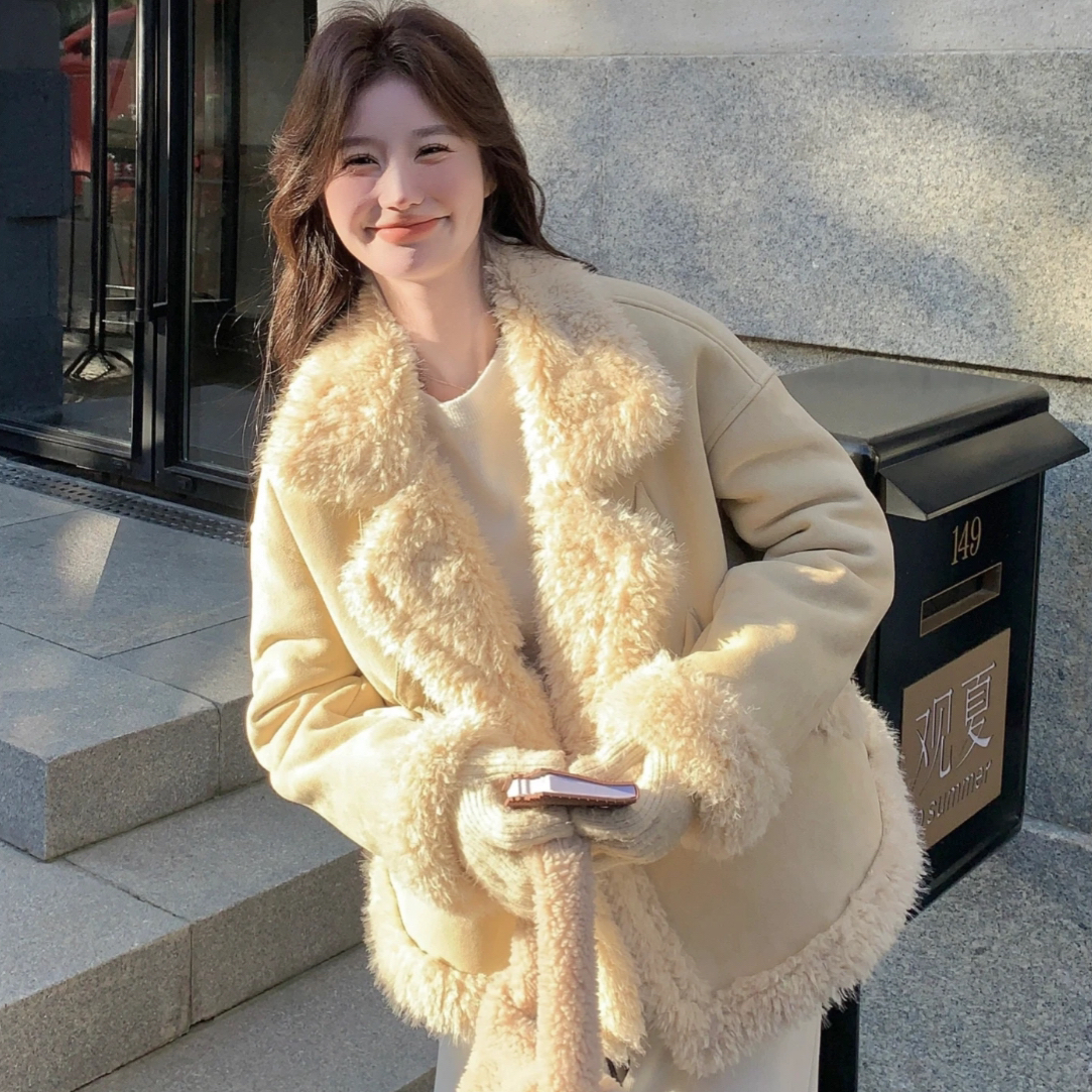 301-334 韩系外套时尚百搭厚外套冬季2025新款超好看短款