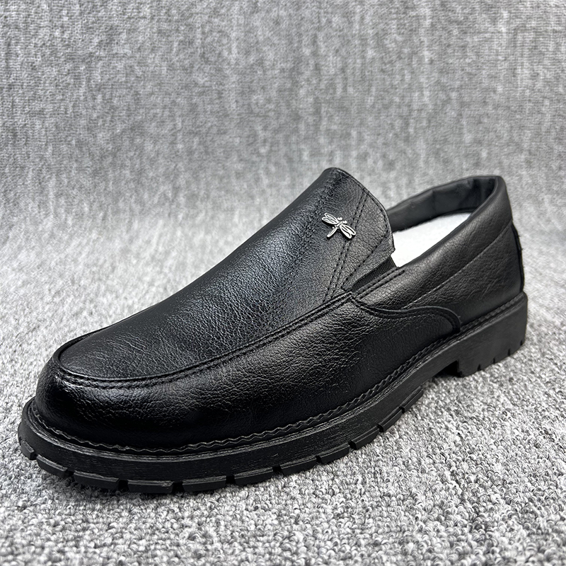 0228新款男士套脚休闲皮鞋时尚时尚乐福鞋男鞋子软底真皮皮鞋5