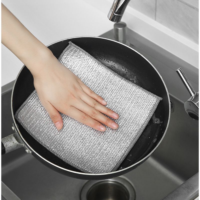 钢丝球抹布洗碗布厨房灶台清洁专用加厚金属丝不沾油刷洗锅洗碗巾