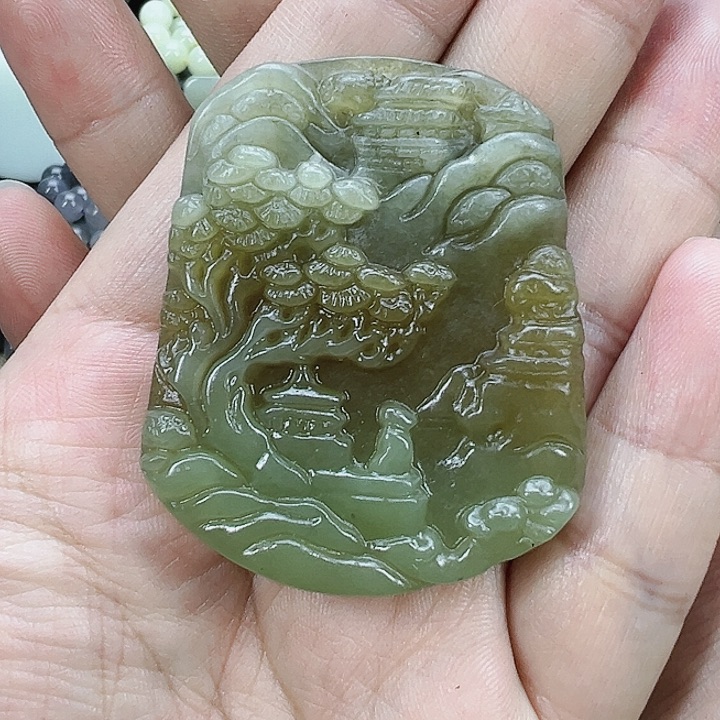 和田玉山水牌未镶嵌