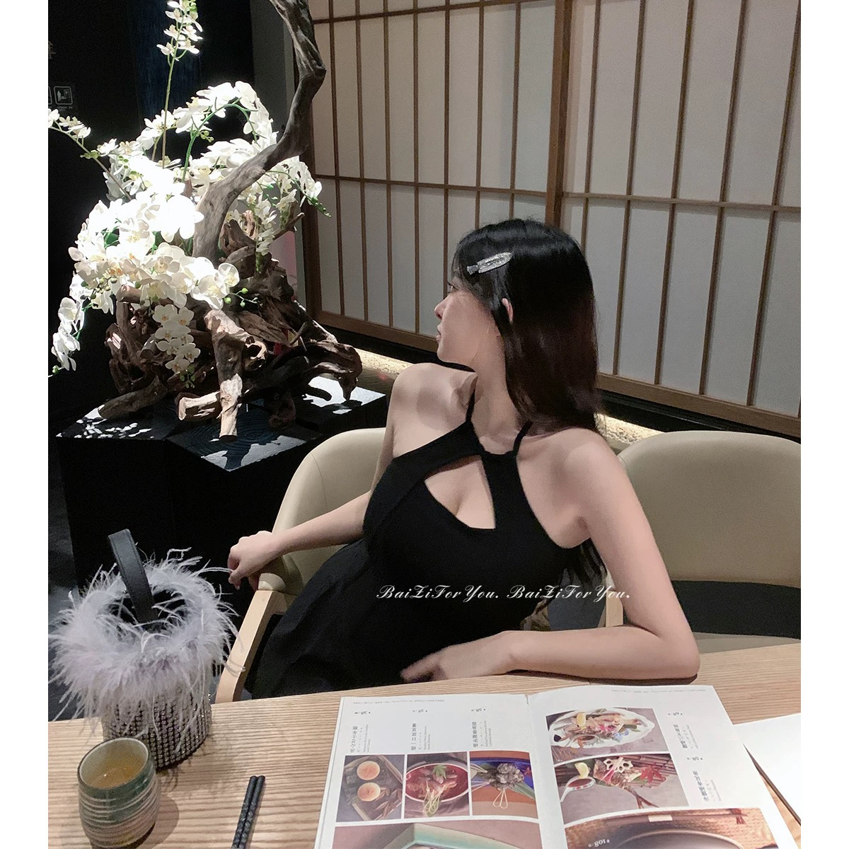 挂脖吊带 性感时尚穿搭