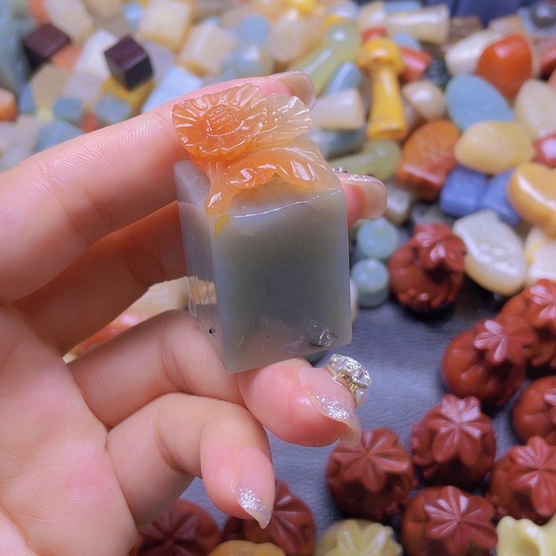 青田石印石花开富贵