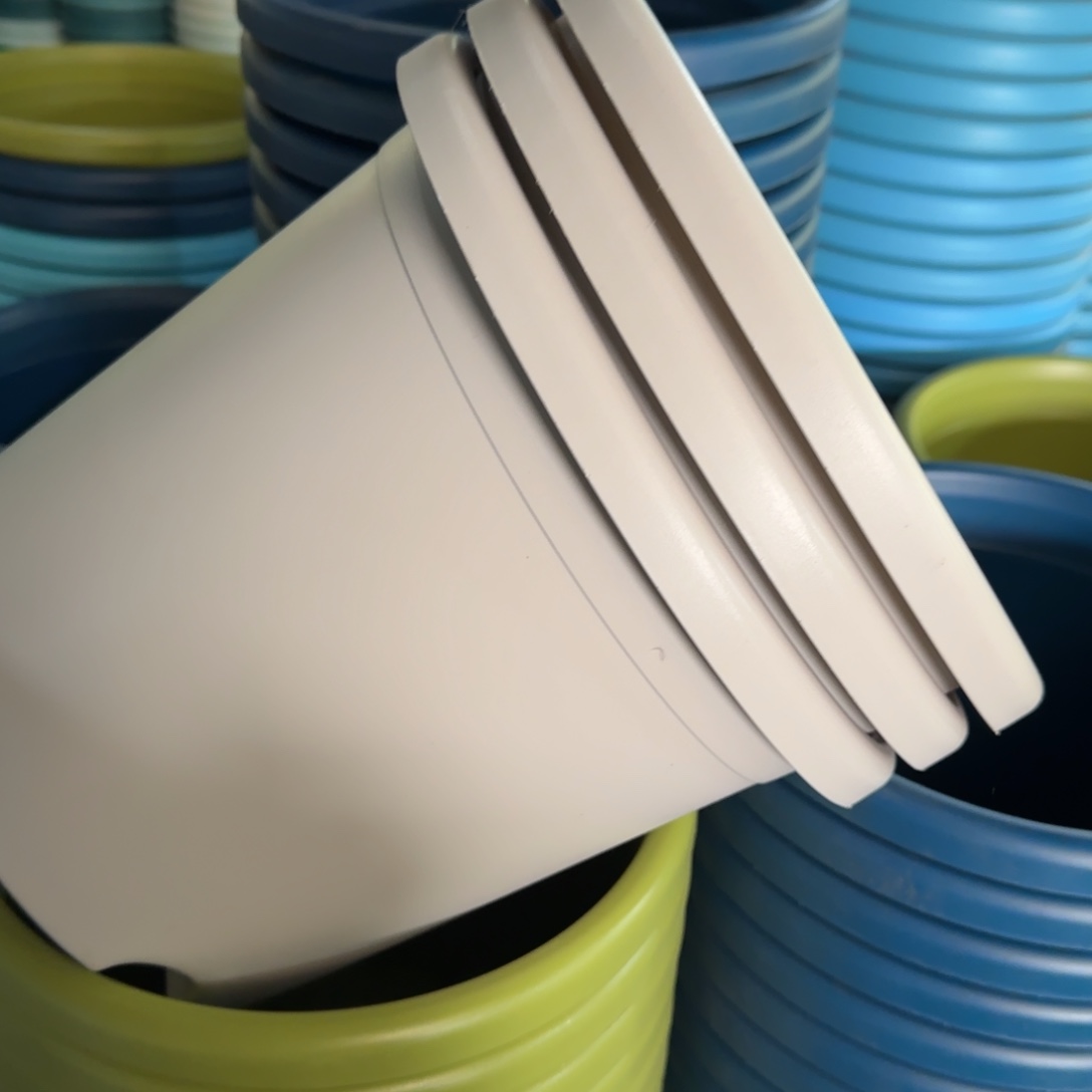 树脂四季盆4#无拖灰白微瑕8