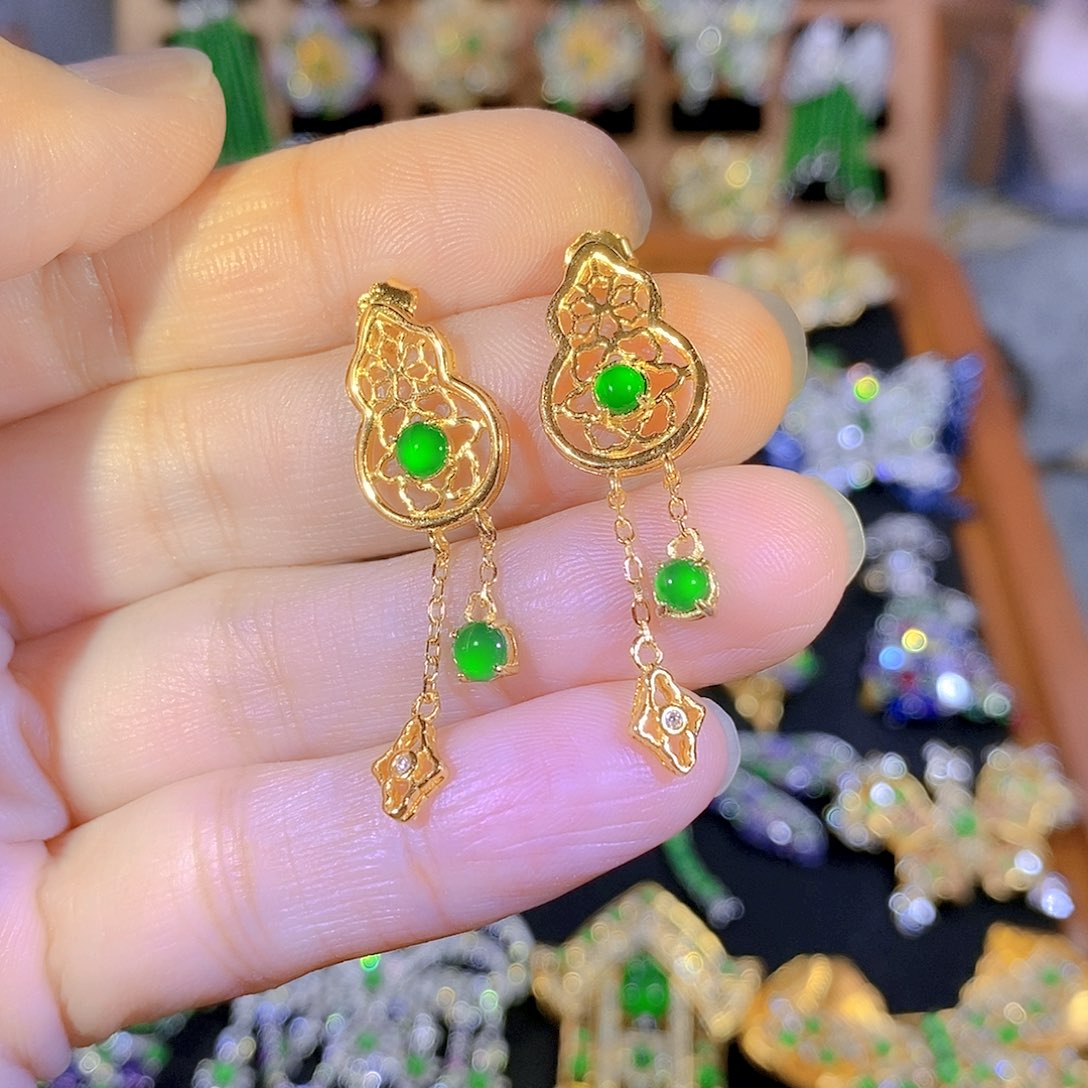 吊坠(不含链)银S925镶嵌翡翠