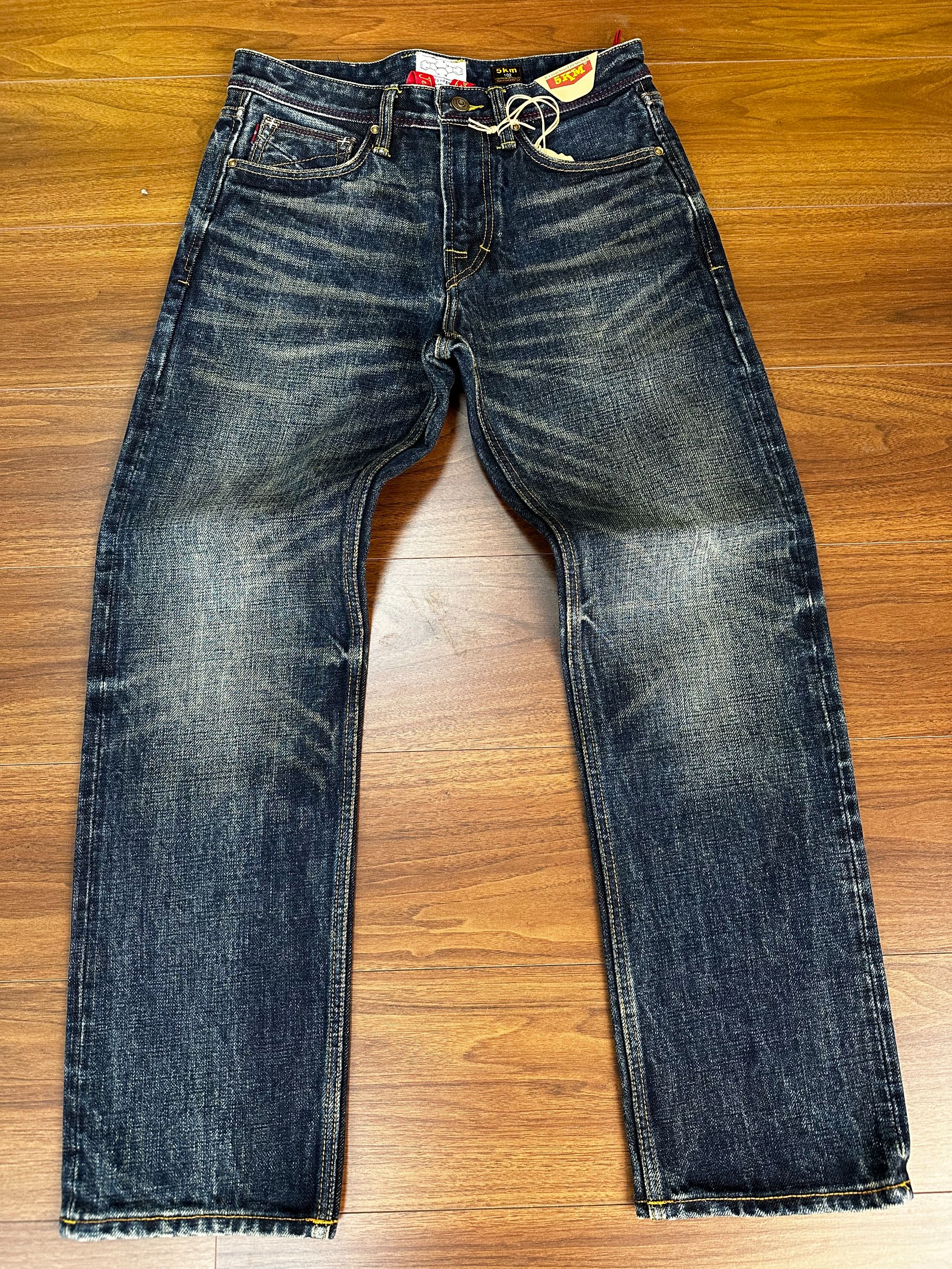 22盎司重磅赤耳丹宁501直筒裤型纯棉无弹复古蓝宽松直筒牛仔裤