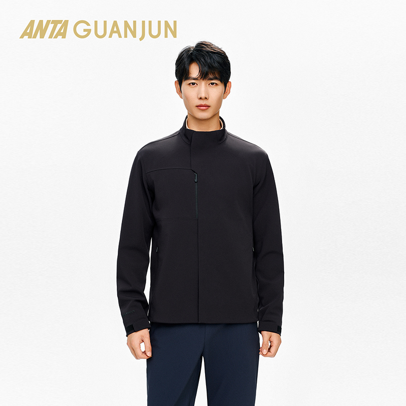 安踏冠军荣耀梭织加绒厚外套男立领防泼水防风夹克男装152540635