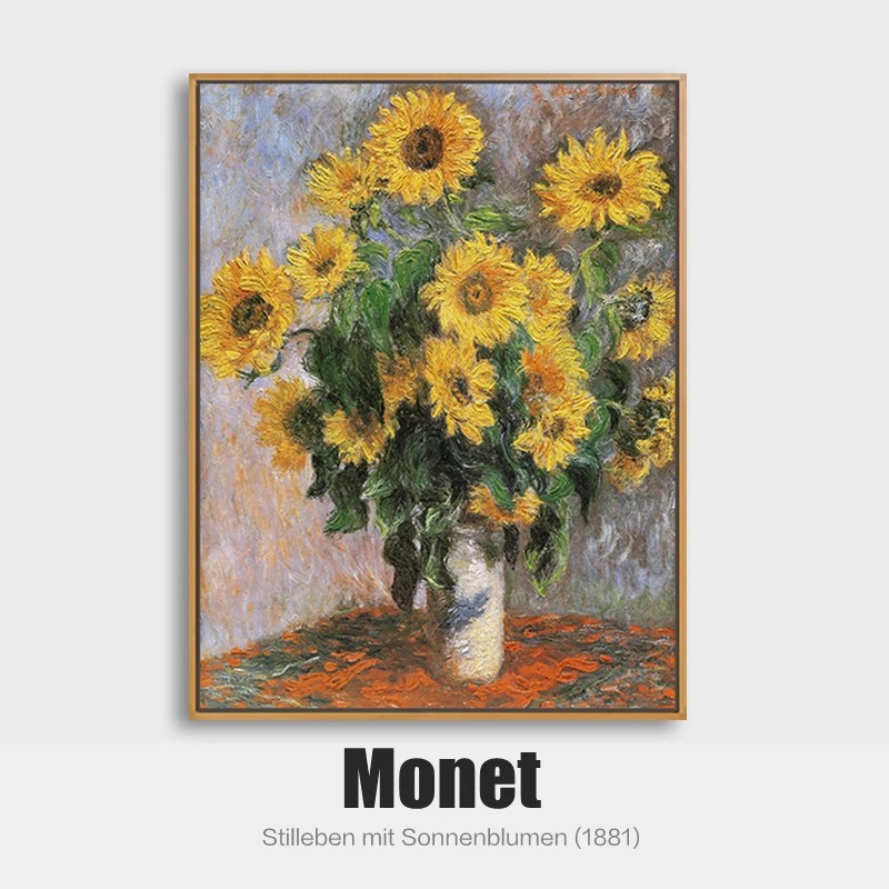 莫奈装饰画客厅挂画餐厅玄关沙发背景墙印象派风景壁画油画布喷绘