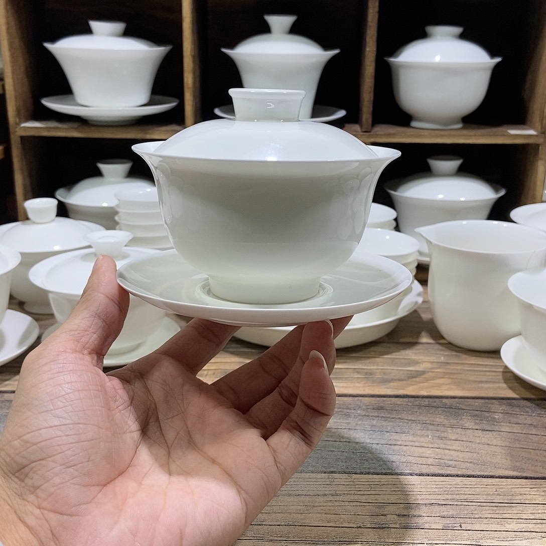 骨瓷大元宝盖碗盖下约200ml直播间福利价