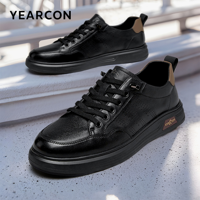 意尔康2025新款男鞋休闲百搭板鞋低帮潮流免系带一脚蹬96408W