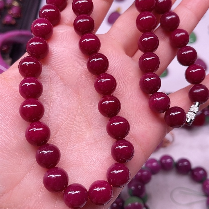 红宝石项链银S925镶嵌