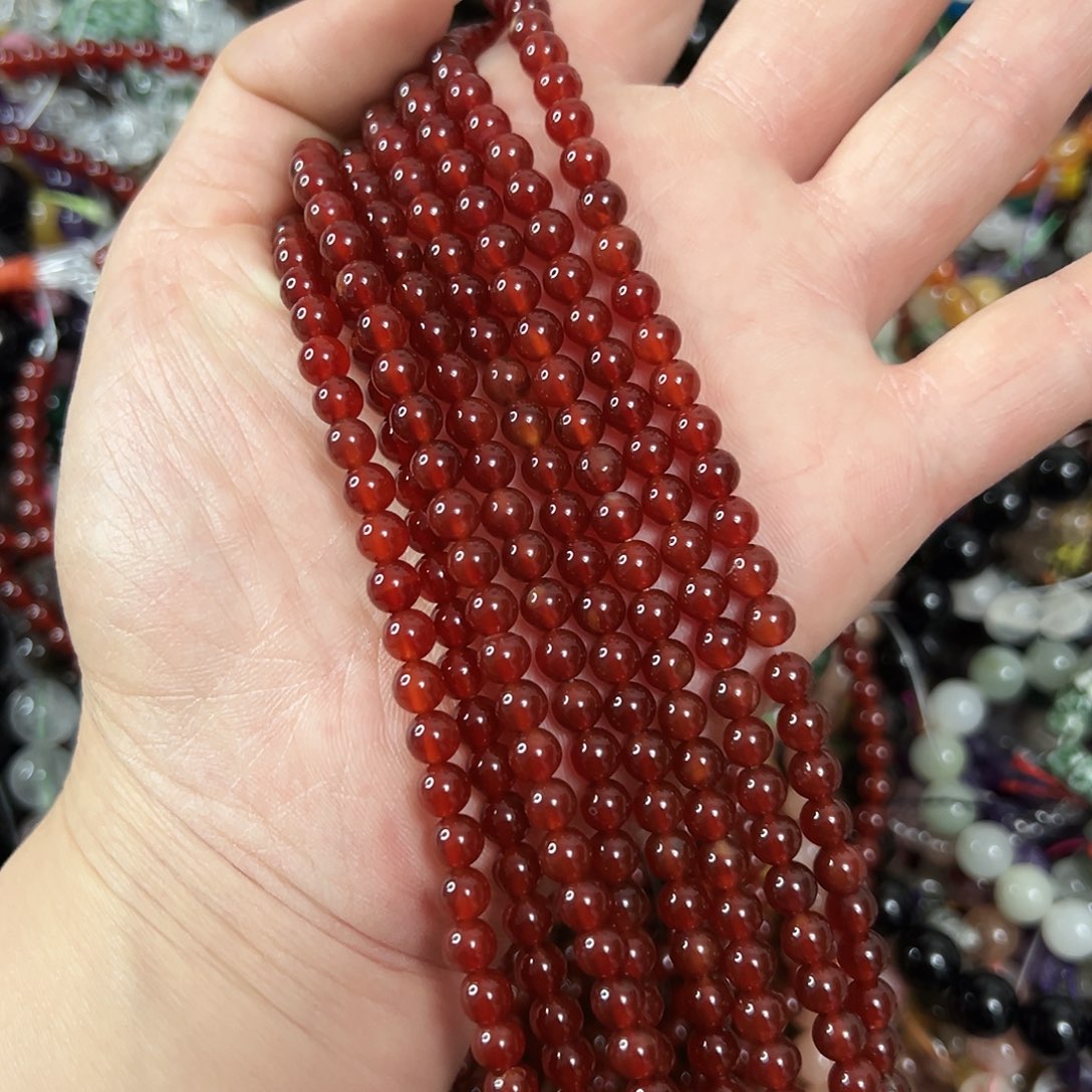 玛瑙/玉髓合金珠宝半成品，卡5红玛瑙2条