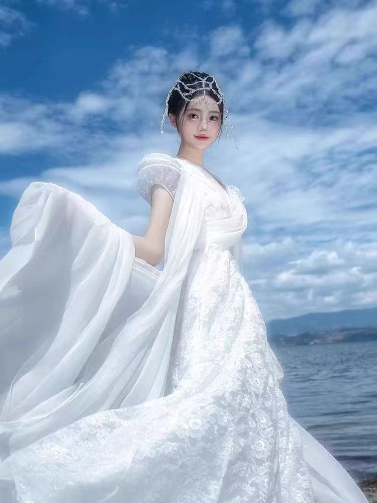 仙剑夕瑶同款古风仙侠女旅拍夏季蕾丝经典COS服演出写真飘逸影视