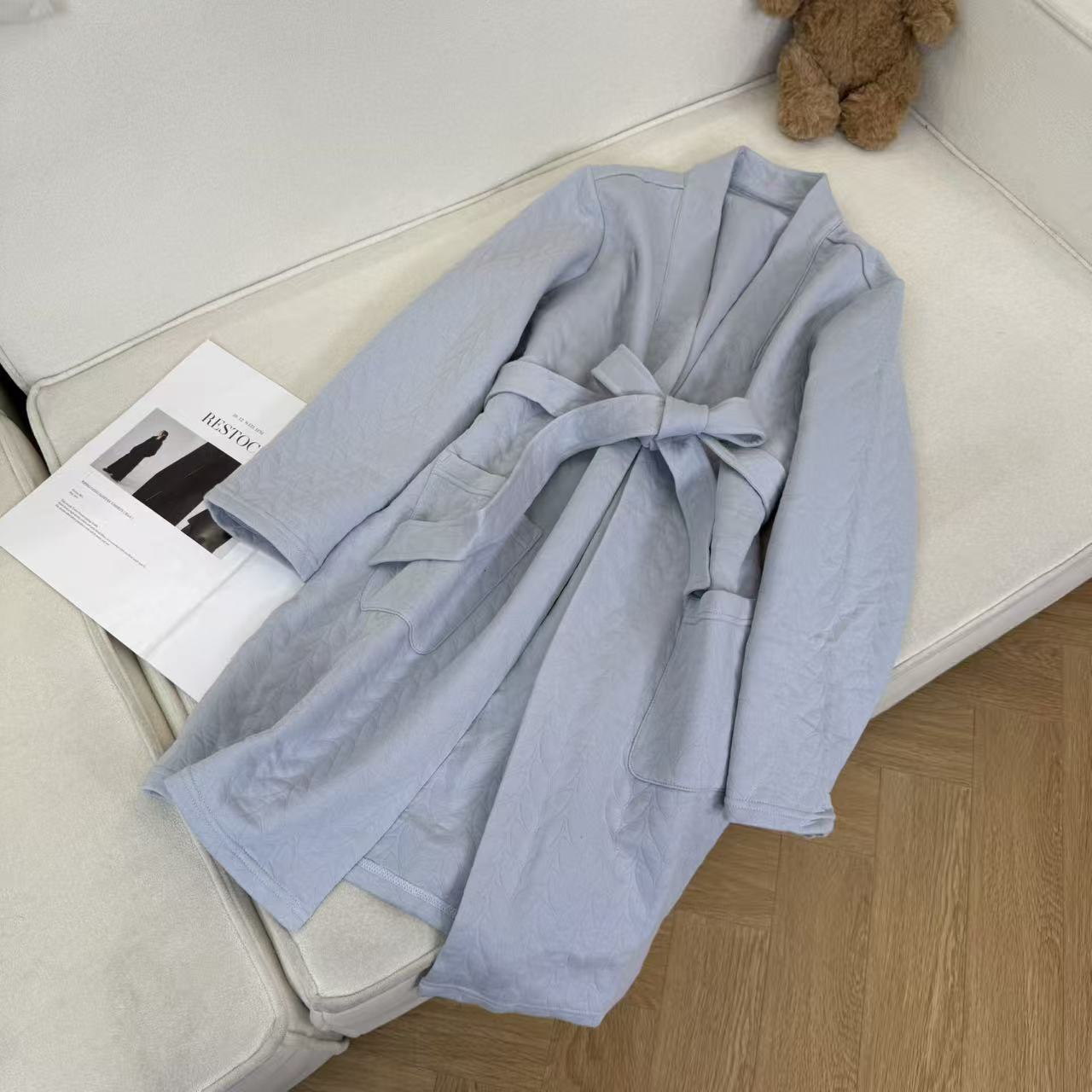 秋冬女士可穿式吸水浴袍睡袍Y1327