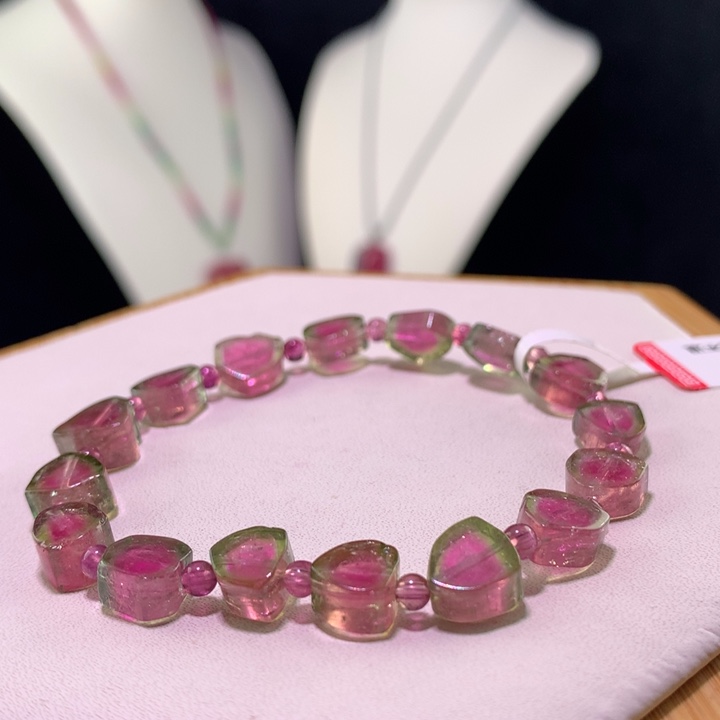 双色碧玺手链未镶嵌