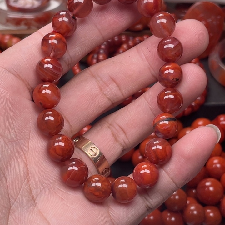南红玛瑙未镶嵌手链