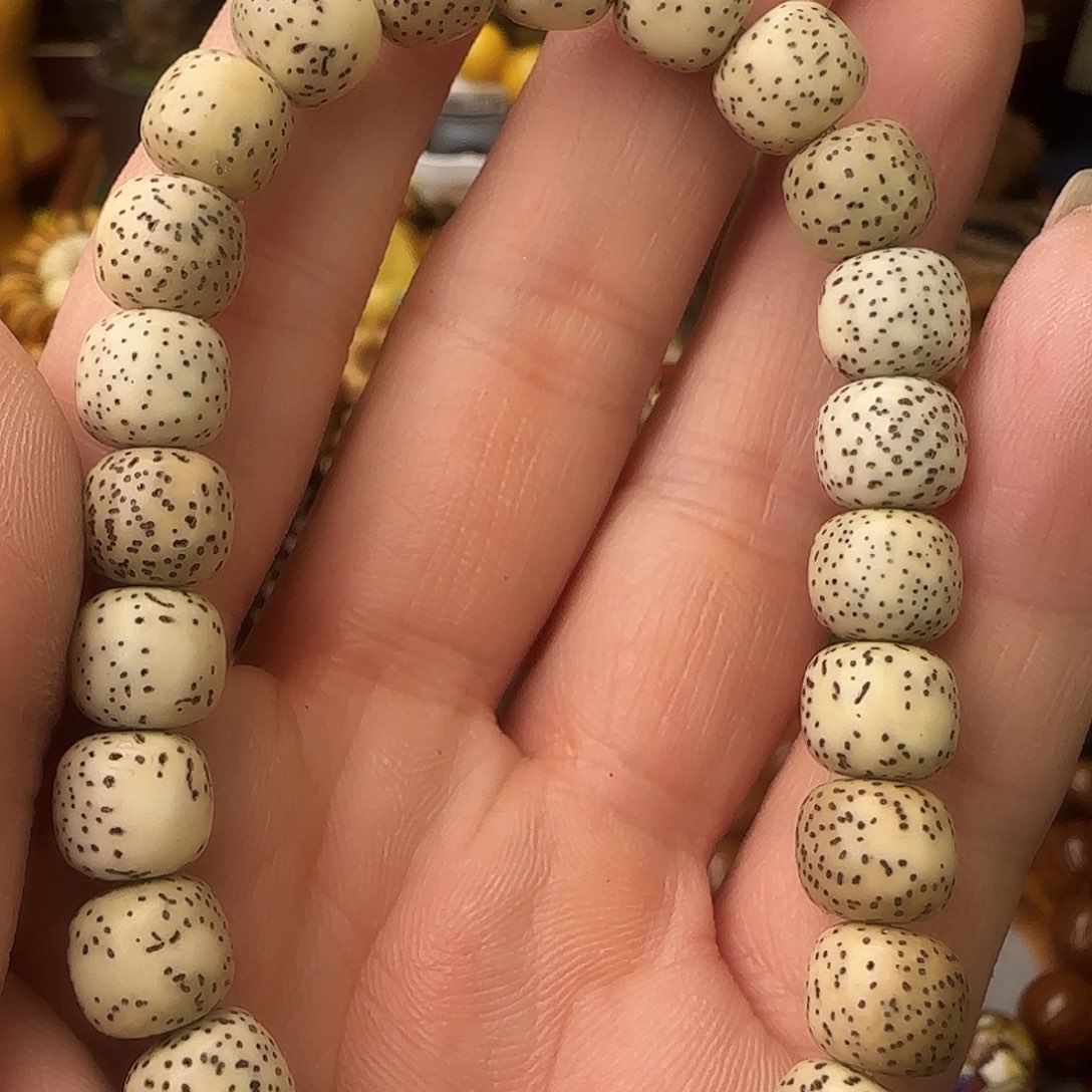 星月菩提吊坠糯冰带留白