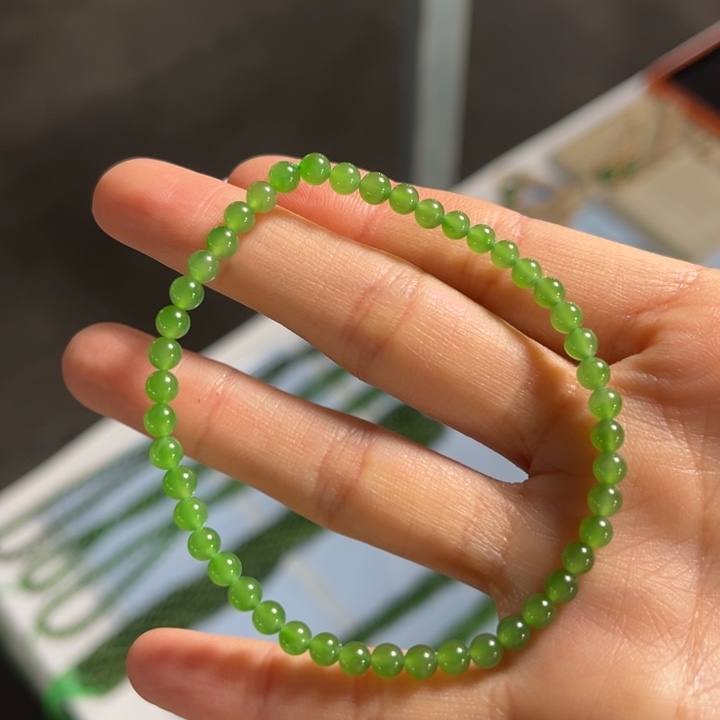 和田玉手串未镶嵌卡4