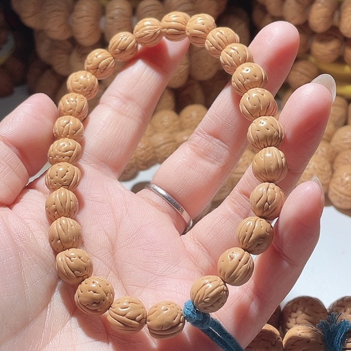 高***言桃核吊坠桃核手串野生40