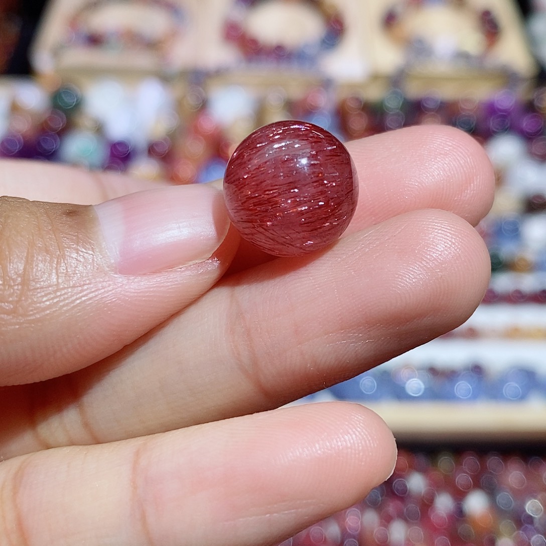 水晶未镶嵌珠宝半成品红超七13单珠