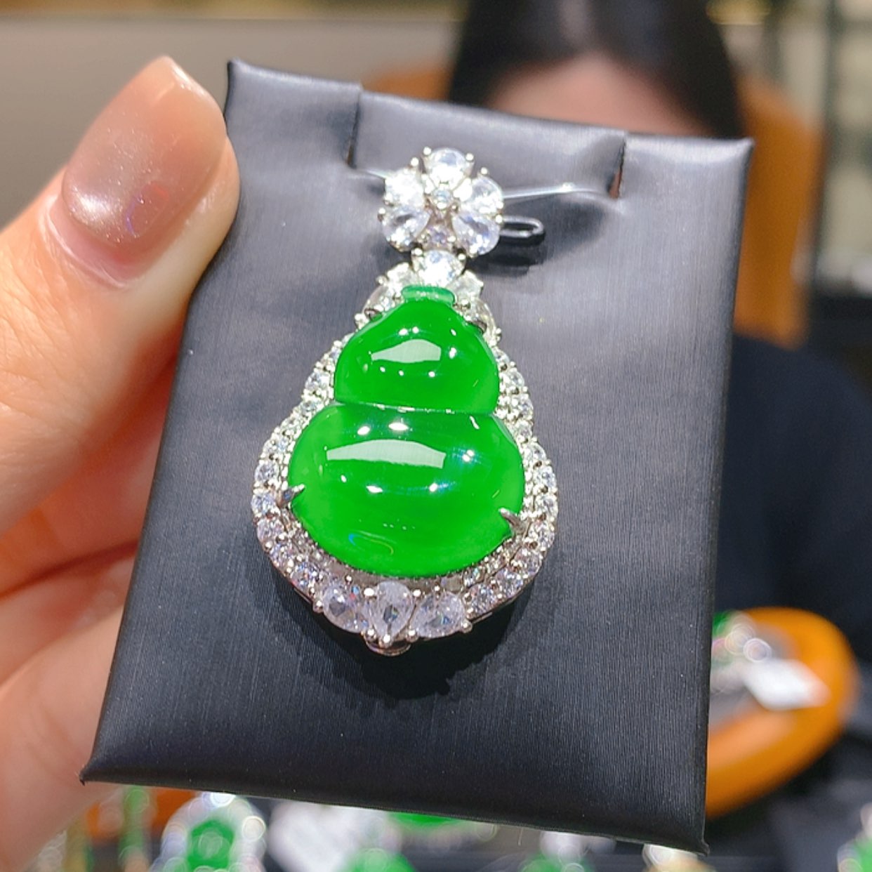 【闪购商品】翡翠银S925镶嵌颈饰7柒姐